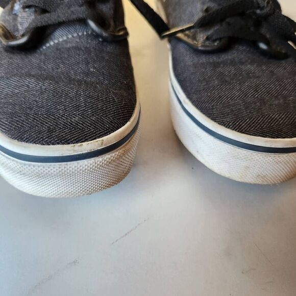 Vans size 5 canvas lace up sneakers dark kids youth - Picture 5 of 5